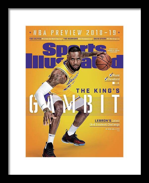 Magazine Cover Framed Print featuring the photograph Los Angeles Lakers LeBron James, 2018-19 Nba Basketball Sports Illustrated Cover by Sports Illustrated