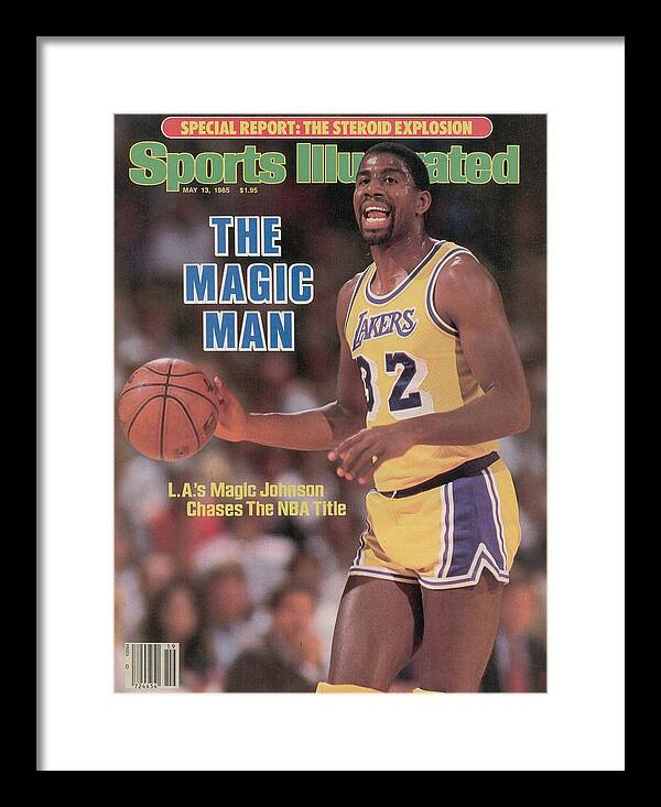 Los Angeles Lakers Magic Johnson, 1985 Nba Western Sports Illustrated Cover  by Sports Illustrated
