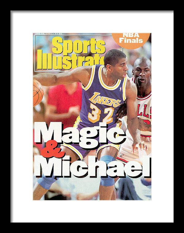 Playoffs Framed Print featuring the photograph Los Angeles Lakers Magic Johnson, 1991 Nba Finals Sports Illustrated Cover by Sports Illustrated