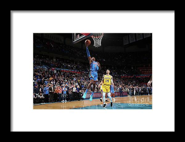Shai Gilgeous-alexander Framed Print featuring the photograph Los Angeles Lakers V Oklahoma City by Joe Murphy