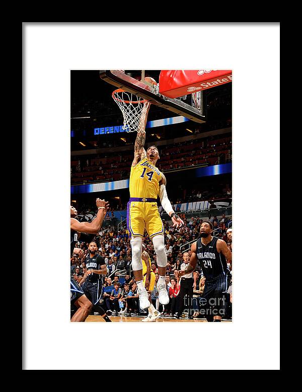 Nba Pro Basketball Framed Print featuring the photograph Los Angeles Lakers V Orlando Magic by Gary Bassing