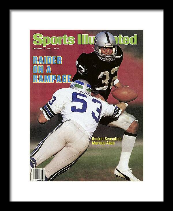 Magazine Cover Framed Print featuring the photograph Los Angeles Raiders Marcus Allen... Sports Illustrated Cover by Sports Illustrated