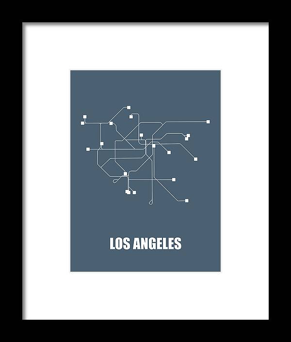 Los Angeles Framed Print featuring the digital art Los Angeles Subway Map by Naxart Studio