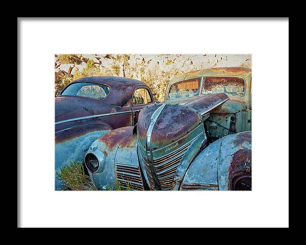 Vintage Old Cars Framed Print featuring the photograph Lost in Time by Sandra Selle Rodriguez