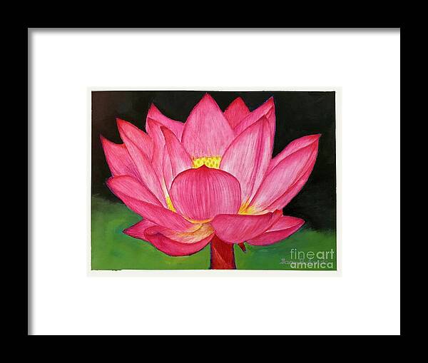 Gary Framed Print featuring the painting Lotus Flower by Gary F Richards