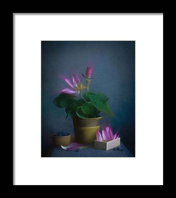 Lotus Framed Print featuring the photograph Lotus Mood by Fangping Zhou