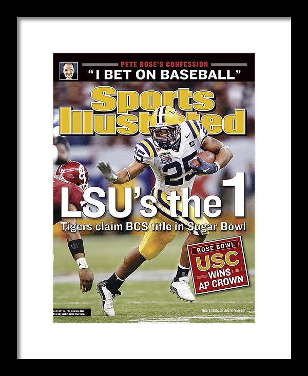 Sugar Framed Print featuring the photograph Louisiana State University Justin Vincent, 2004 Sugar Bowl Sports Illustrated Cover by Sports Illustrated