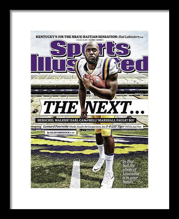 Magazine Cover Framed Print featuring the photograph Louisiana State University Leonard Fournette Sports Illustrated Cover by Sports Illustrated