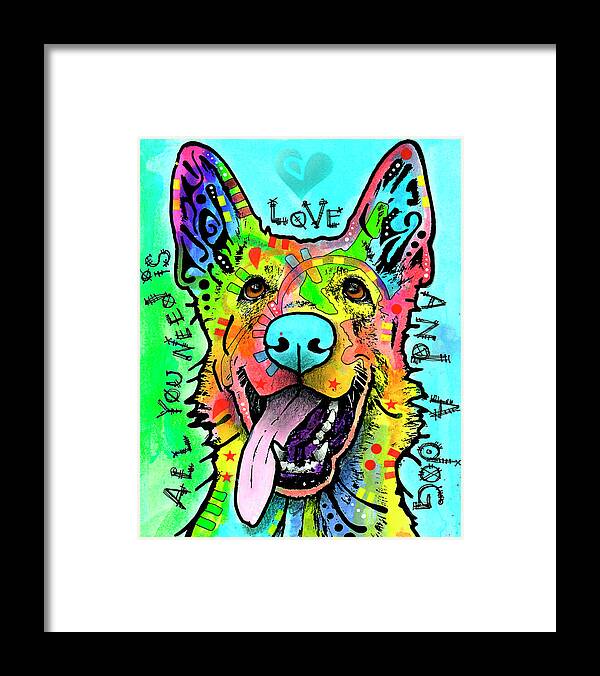 Dog Framed Print featuring the mixed media Love And A Dog by Dean Russo