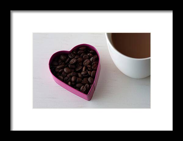 White Background Framed Print featuring the photograph Love Coffee by Carolyn Hebbard