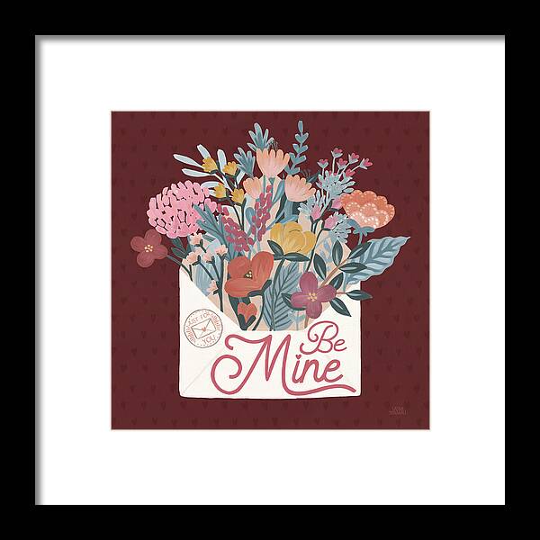 Be Mine Framed Print featuring the painting Love Letters Iv by Laura Marshall