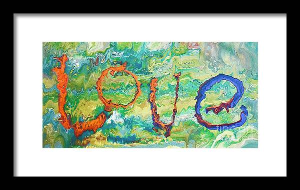 Love Framed Print featuring the painting Love Nature by Monica Elena