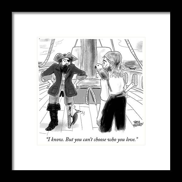 i Know. But You Can't Choose Who You Love. Framed Print featuring the drawing Love by Sofia Warren