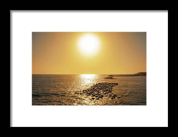 Sunset Framed Print featuring the photograph Low sun in Costa Adeje by Sun Travels