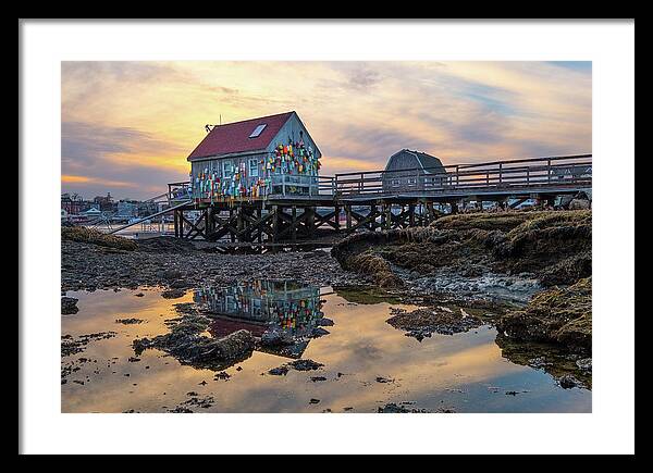 Badgers Island Framed Print featuring the photograph Low Tide Reflections, Badgers Island. by Jeff Sinon