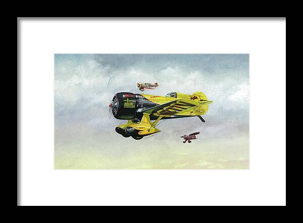 Granville Framed Print featuring the painting Lowell Bayle's Gee Bee by Simon Read