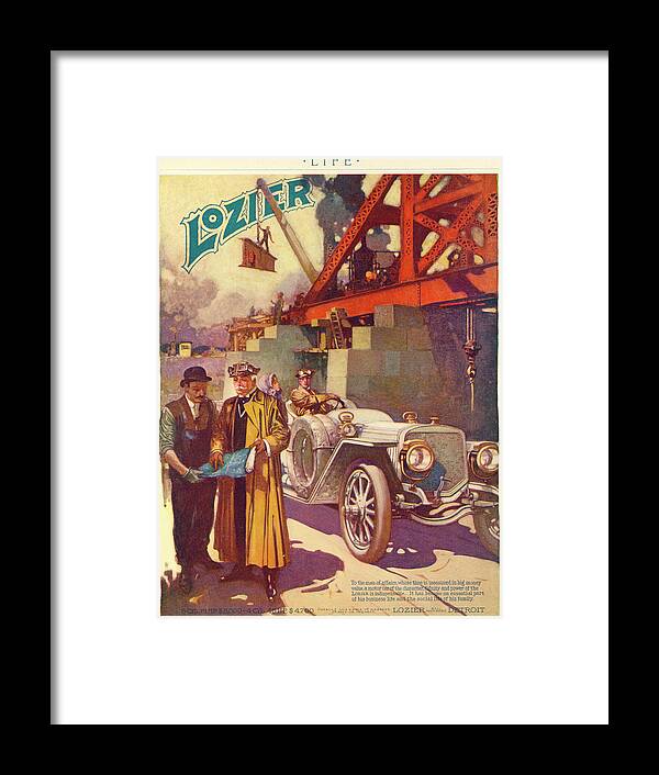 Automobile Framed Print featuring the mixed media Lozier Advertisement by Unknown