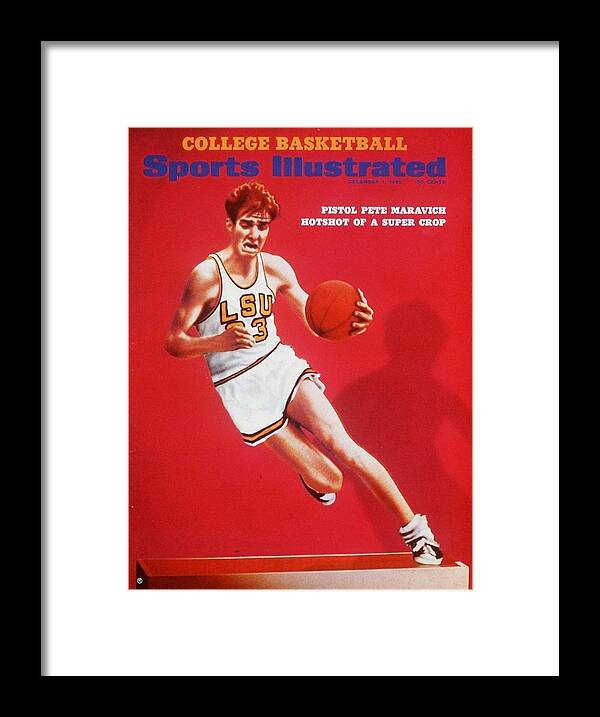 Magazine Cover Framed Print featuring the photograph Lsu Pete Maravich Sports Illustrated Cover by Sports Illustrated