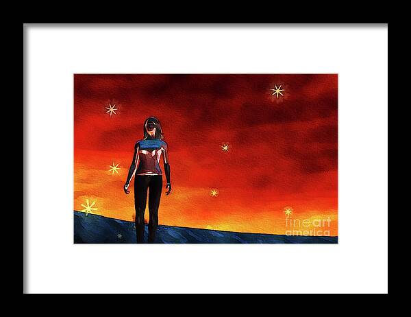 Nowhere Framed Print featuring the painting Lucy in the Sky. Inspired by the fab four by Esoterica Art Agency