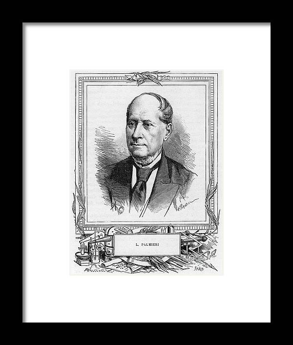 Engraving Framed Print featuring the drawing Luigi Palmieri, Italian Geophysicist by Print Collector