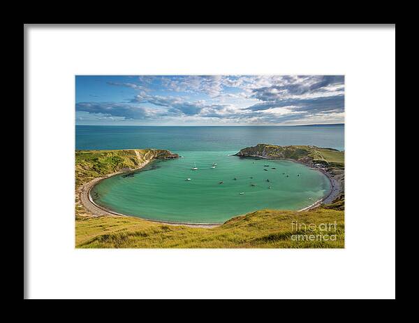 Lulworth Cove Framed Print featuring the photograph Lulworth Cove Evening by Brian Jannsen