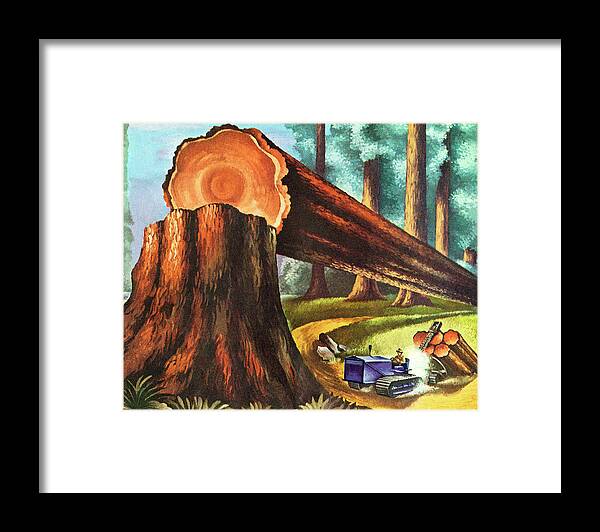 Campy Framed Print featuring the drawing Lumber Industry by CSA Images