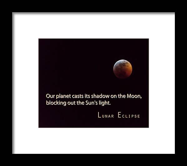 Blood Moon Framed Print featuring the photograph Lunar Eclipse by James BO Insogna