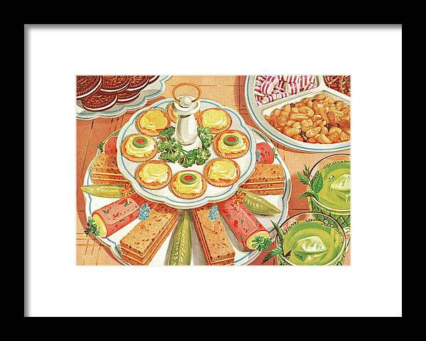 Appetizer Framed Print featuring the drawing Luncheon Buffet by CSA Images