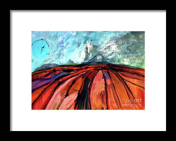 Lungta Framed Print featuring the painting Lungta Windhorse by Zsanan Studio