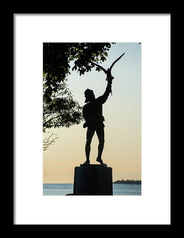 Beverly Framed Print featuring the photograph Lynch Park Statue at Sunrise Beverly MA by Toby McGuire