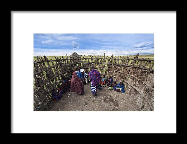 School Framed Print featuring the photograph Maasai People by E.amer