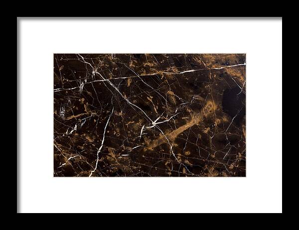 Abstractartistic Framed Print featuring the photograph Macro Close Up Detailed Natural Marble by Dmytro Synelnychenko