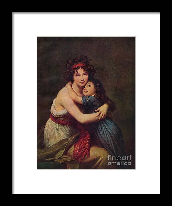 Oil Painting Framed Print featuring the drawing Madame Vigee Lebrun And Her Daughter by Print Collector