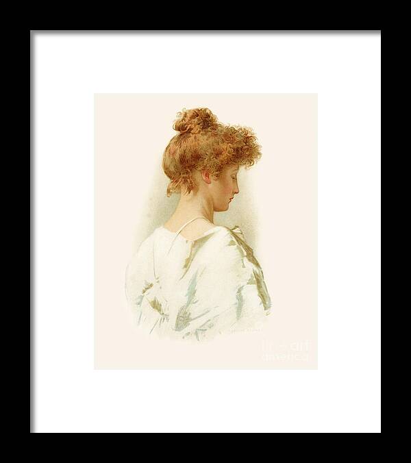 Young Framed Print featuring the painting Madeline by Marcus Stone by Marcus Stone