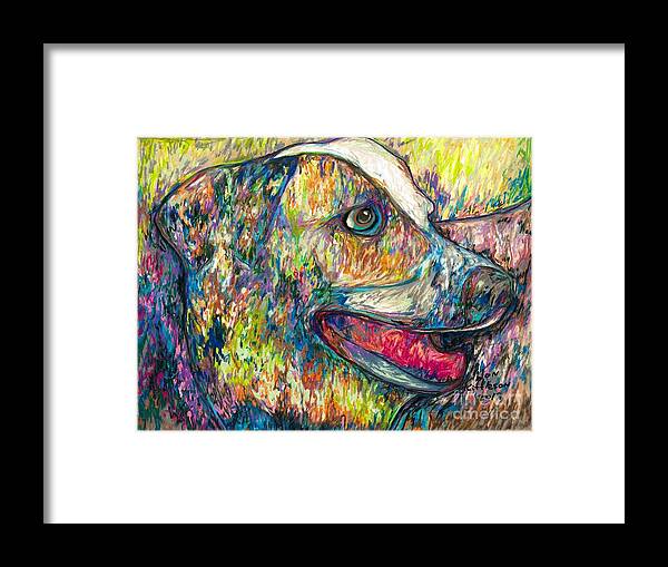 #dogs #dogsofinstagram #dog #dogstagram #puppy #doglover #dogoftheday #instadog #doglovers #doglife #pets #love #puppylove #puppies #pet #puppiesofinstagram #dogsofinsta #cute #instagram #of #petsofinstagram #dogslife #doggo #animals #ilovemydog #cats #doglove #petstagram #dogphotography #cutedogs Framed Print featuring the drawing Maile by Jon Kittleson