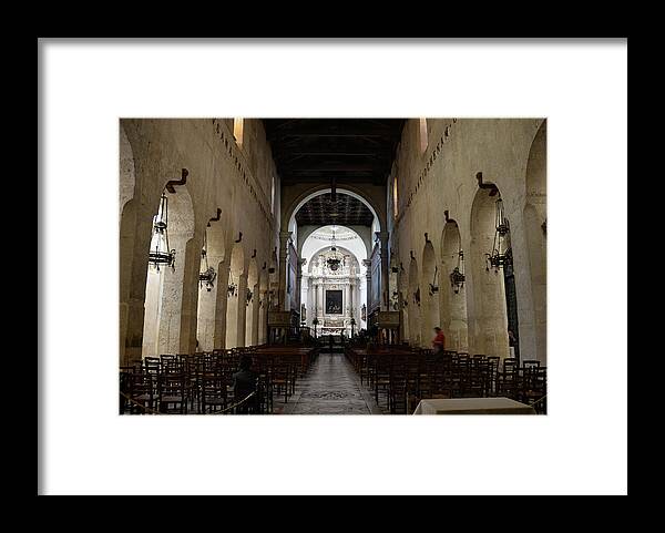 Syracuse Framed Print featuring the photograph Main nave of the Cathedral of Syracuse by RicardMN Photography