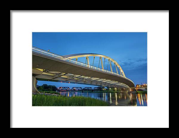 3scape Framed Print featuring the photograph Main Street Bridge, Columbus, OH by Adam Romanowicz