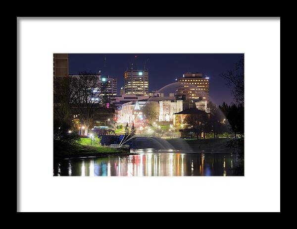 London Ontario Framed Print featuring the photograph Making a splash in front of downtown London... by Jay Smith