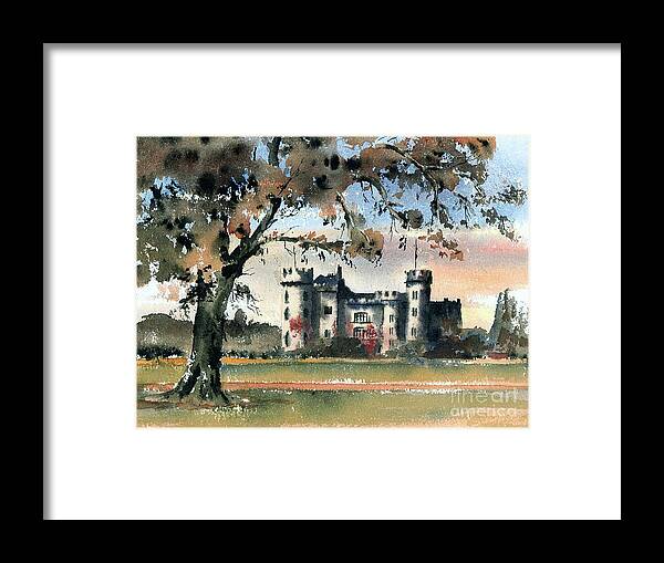 Castles Framed Print featuring the painting Malahide Castle, Co, Dublin by Val Byrne