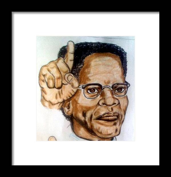 Blak Art Framed Print featuring the drawing Malcolm X by Joedee