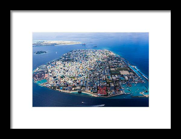 Sea Framed Print featuring the photograph Male, Maldivian Capital City by Levente Bodo