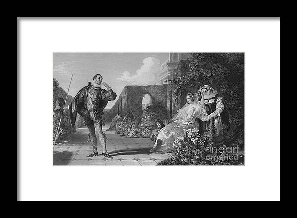Engraving Framed Print featuring the drawing Malvolio by Print Collector