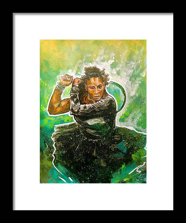 Serena Williams Framed Print featuring the painting Mama Said Knock You Out by Joel Tesch