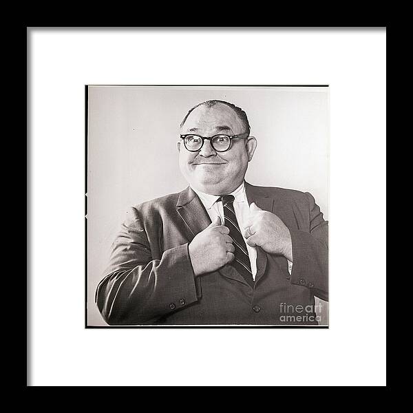 People Framed Print featuring the photograph Man Holding Jacket Lapels by Bettmann