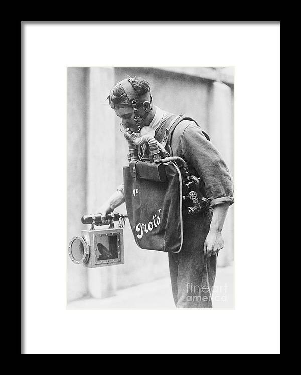 Birdcage Framed Print featuring the photograph Man Wearing Work Suit With Cage by Bettmann