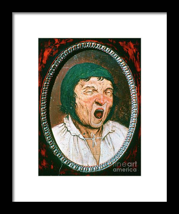 People Framed Print featuring the drawing Man Yawning, C1545-1569. Artist Pieter by Print Collector