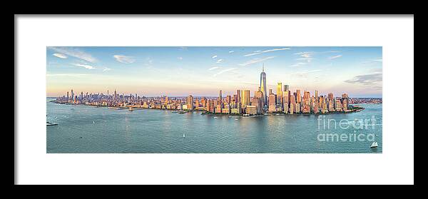 Manhattan NYC Skyline Panorama Framed Print by Mike