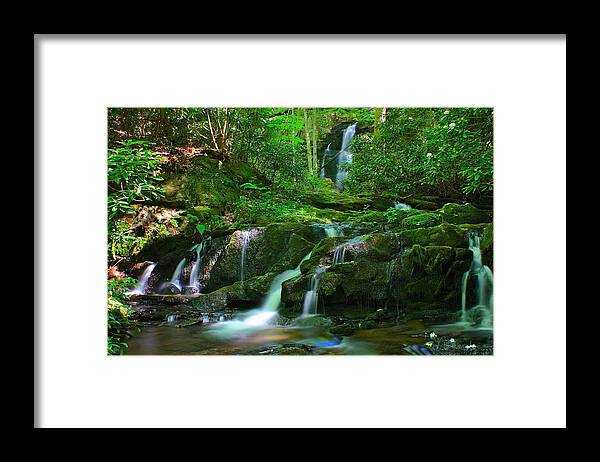 Art Prints Framed Print featuring the photograph Mannis Branch Falls by Nunweiler Photography