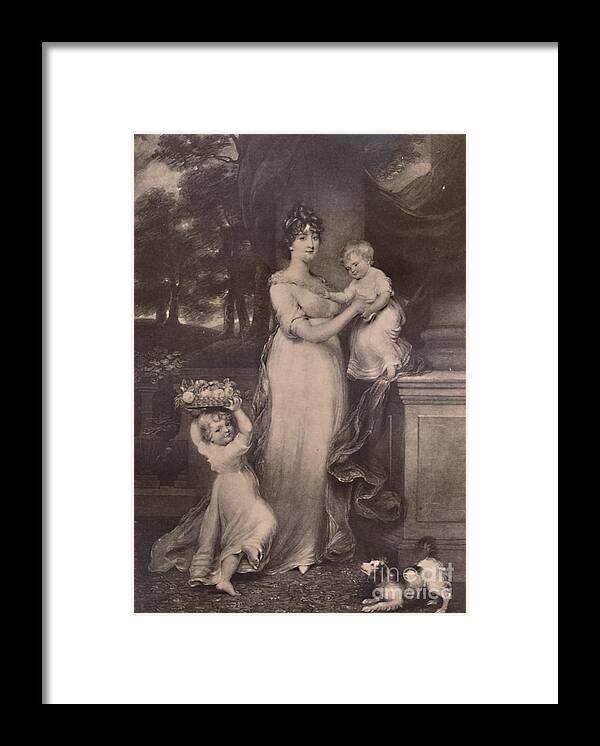 Child Framed Print featuring the drawing Maria Scott-waring And Her Daughters C by Print Collector