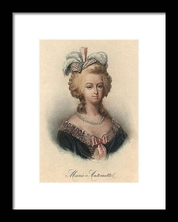 People Framed Print featuring the digital art Marie Antoinette by Hulton Archive